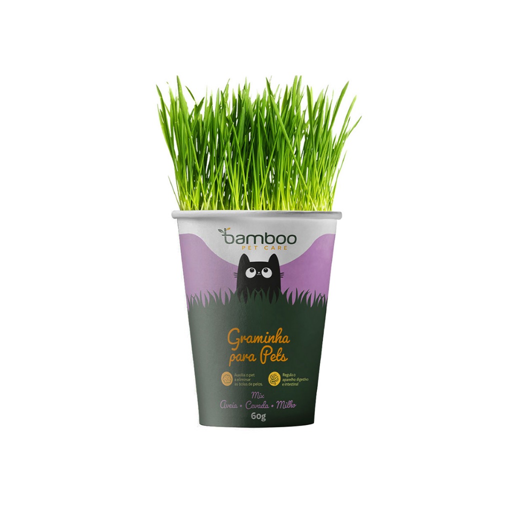 Graminha Digestiva Mix - Eliminação De Bolas De Pelo 60g