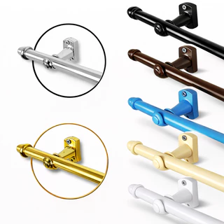 Varão de Aço Para Cortina Simples 19mm com Ponteira e Suporte - Aço Ferro