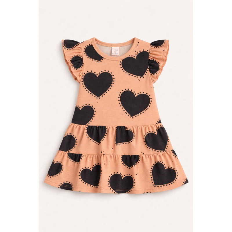 Kit Vestido Infantil Malha 100% Algodão + Tapa Fralda | 0 a 12 Meses em Oferta na Shopee