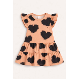 Kit Vestido Infantil Malha 100% Algodão + Tapa Fralda | 0 a 12 Meses em Oferta na Shopee