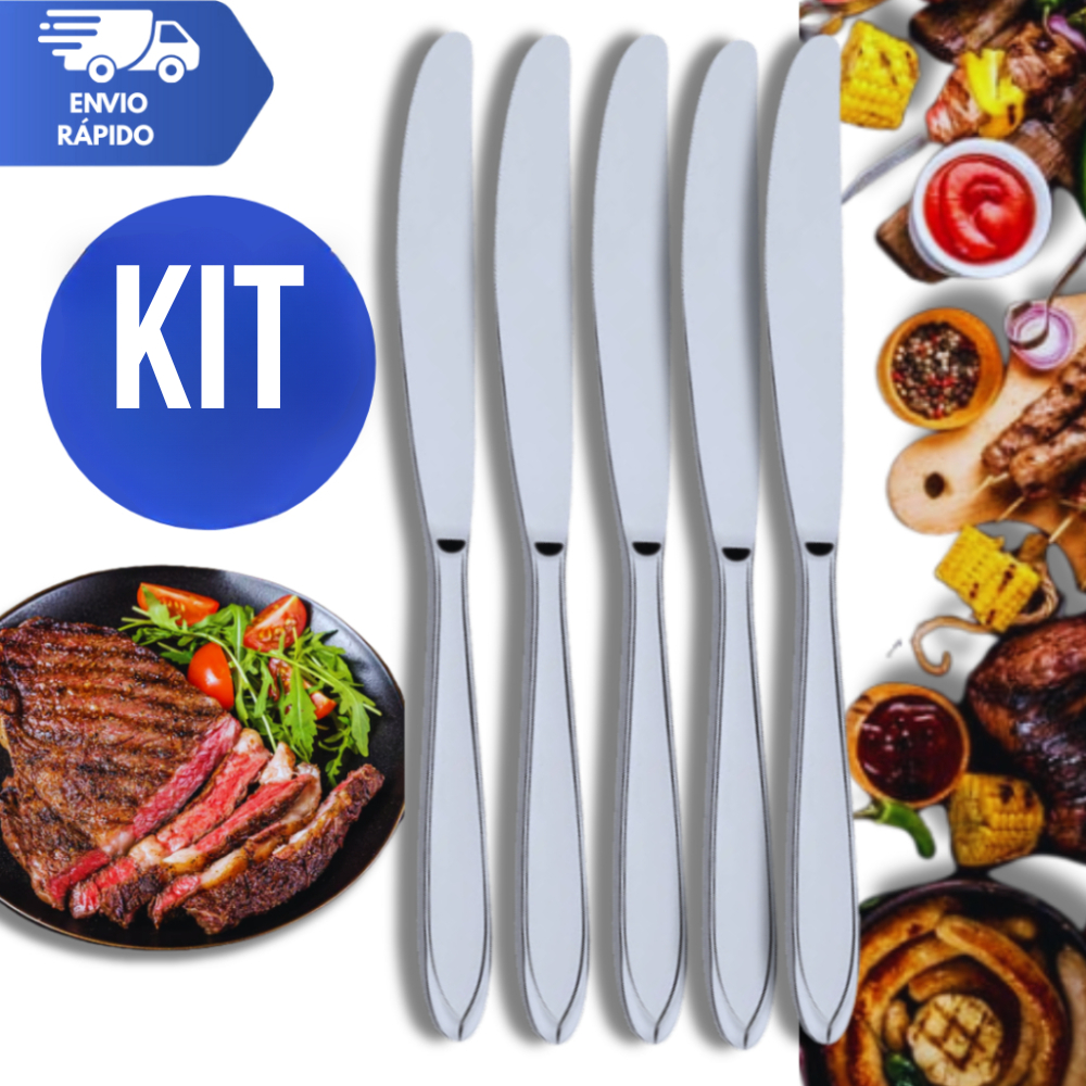Utensílios de Cozinha - Faca de Mesa Linha Inox Multiuso Utilidades Resistência Durabilidade