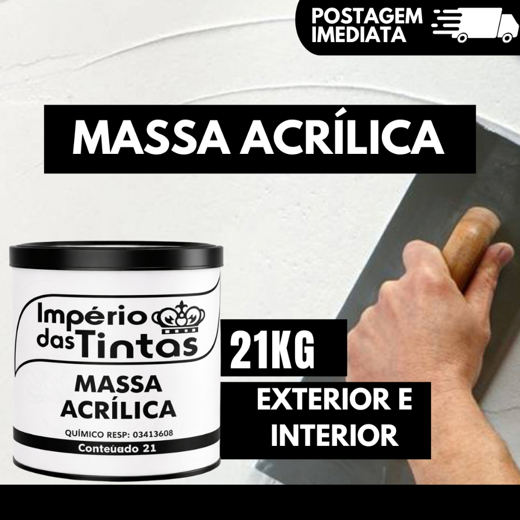 Massa Acrílica Revestimento 21kg Barrica Externo Interno Branca Acabamento Nivelador Fácil Aplicação em Oferta na Shopee