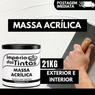 Massa Acrílica Revestimento 21kg Barrica Externo Interno Branca Acabamento Nivelador Fácil Aplicação em Oferta na Shopee