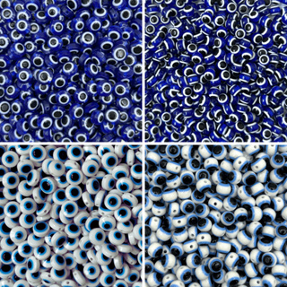 20/50/100 unidades Miçanga Olho Grego 8mm com Furo Passante em Oferta na Shopee