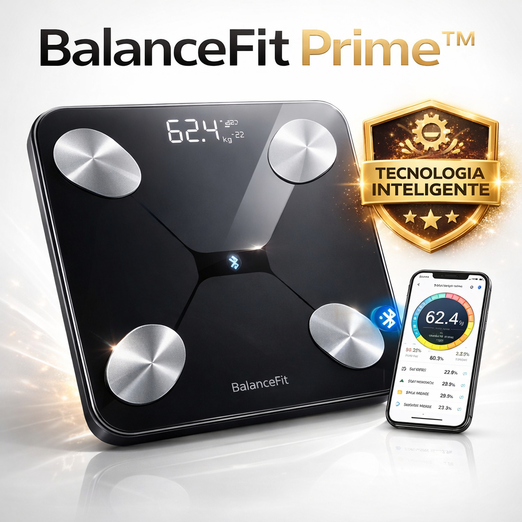 Balança Digital Inteligente Bluetooth Bioimpedância 140kg Gordura Corporal App BalanceFit Prime