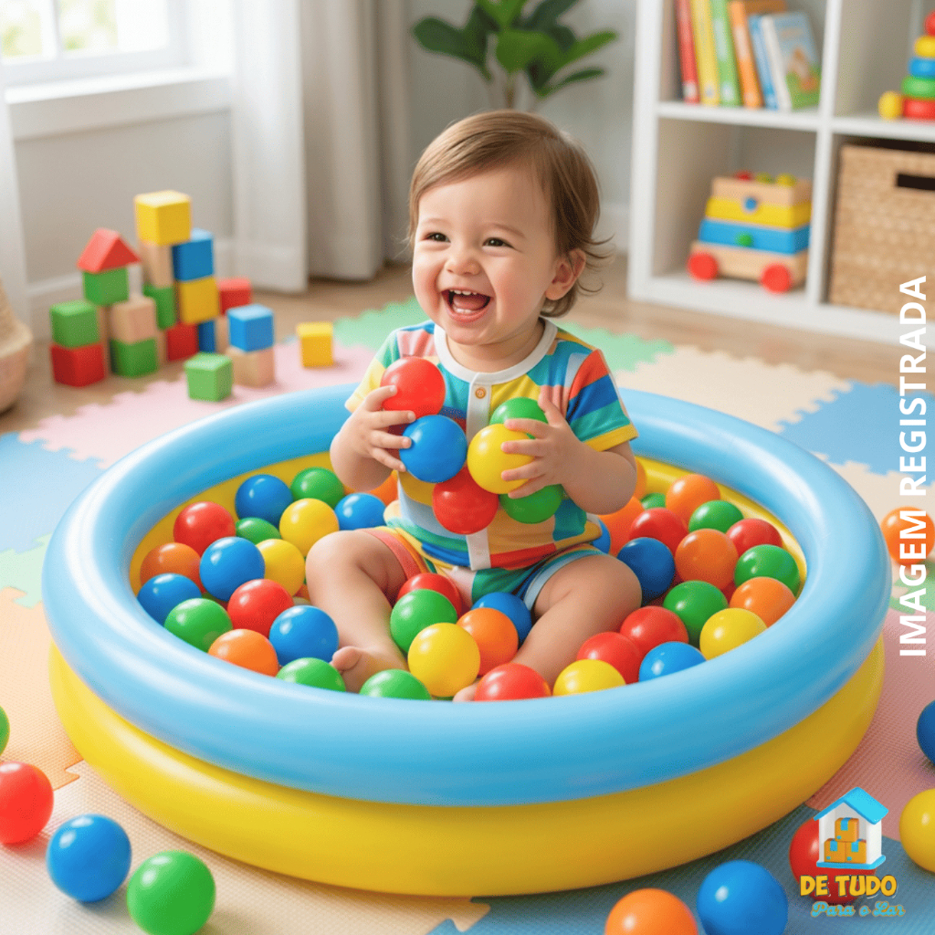 Piscina Infantil Inflável  21 Litros Criança Personagens Com 25 Bolinhas Coloridas