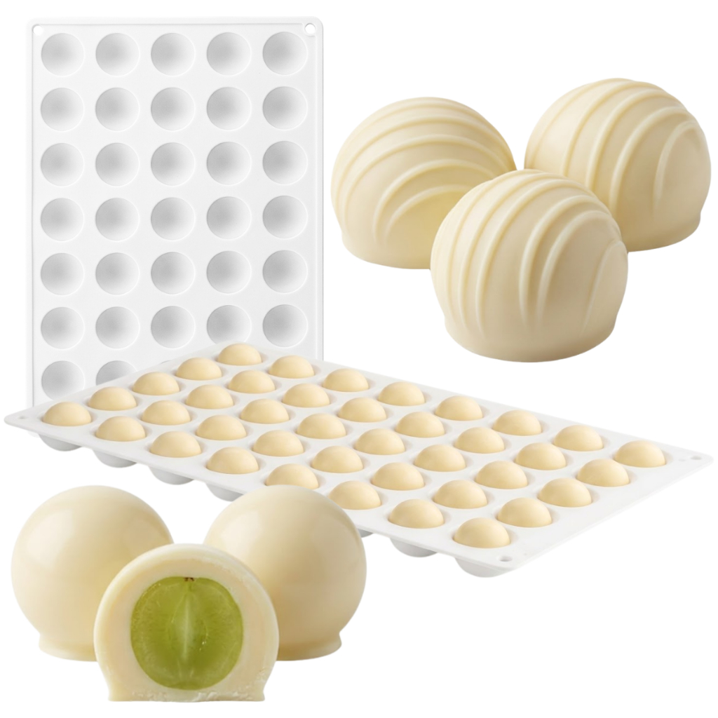 Forma de Silicone Mini Domos Doces Artesanato Moldar Chocolate Trufa Recheado Gelatina Vela Sabonete
