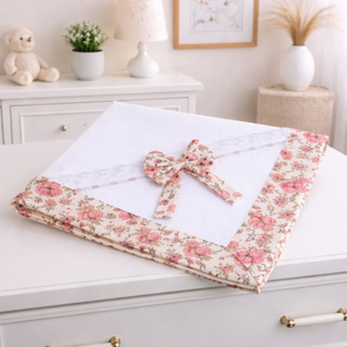 Manta de Bebe Piquet Estampada com Laço Para Carrinho Berço e Passeio 100% Algodão em Oferta na Shopee
