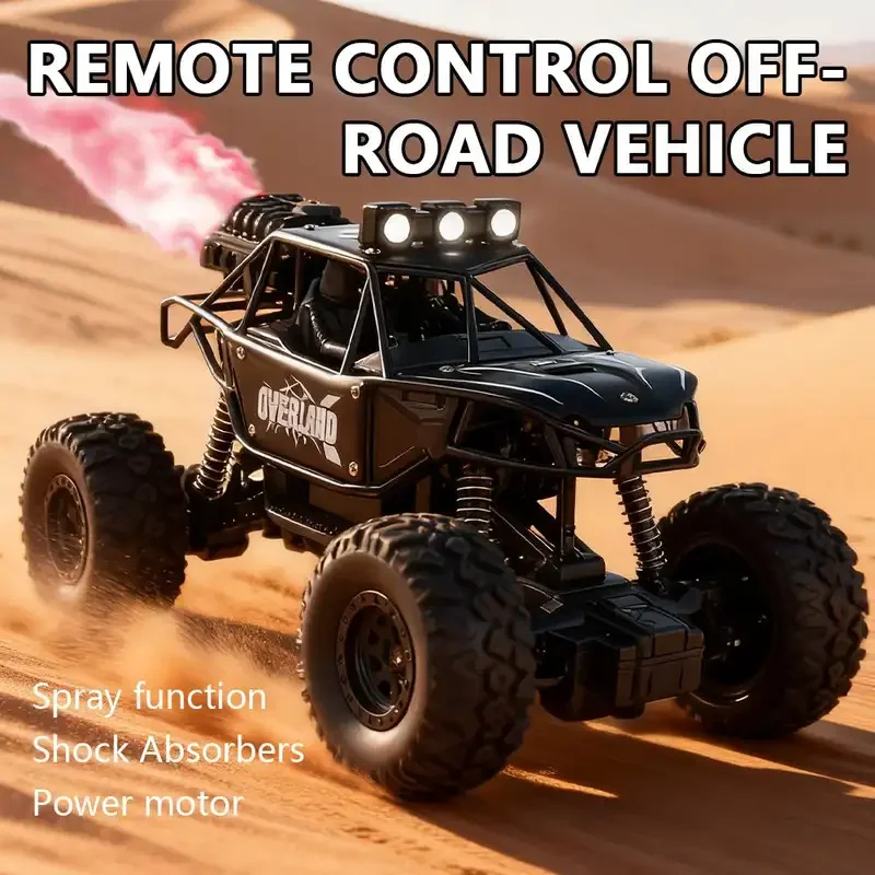 Carro RC Off Road 1:16 4WD 2.4GHz com Névoa LED Escalada Alta Performance