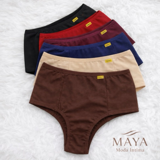 Kit Calcinha Pala Dupla Segura Barriga Modeladora Cos Alto Lisa Cintura Alta em Oferta na Shopee