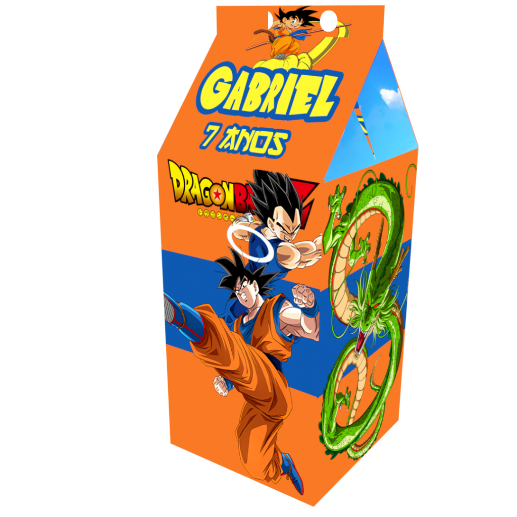 Caixinhas Dragon Ball Milk Leite Surpresa Para Festas de Aniversário Personalizadas Com Nome e Idade Doces e Balas — imagem 2 de 2