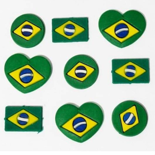 Bandeira do Brasil Mini Aplique 1,5cm a 2cm Emborrachado Pacote Com 15 Unidades em Oferta na Shopee