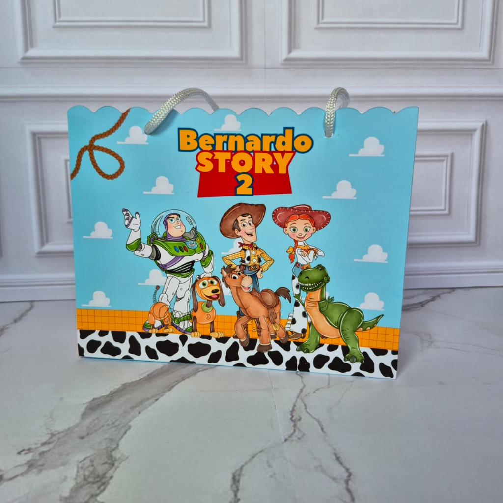 Sacolinha Personalizada Toy Story TAM M | Personalizado Nome e Idade | Lembrança Aniversário Infantil Menino