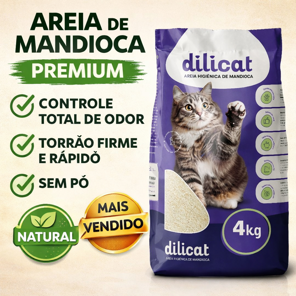 Areia para Gato Biodegradável 4 Kg - Max Clean - Grãos Finos em Oferta na Shopee