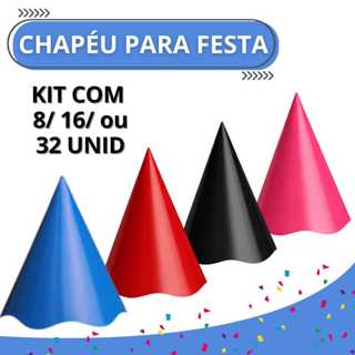 Kit Chapéu Para Festa Aniversário Com 8/ 16 / 20 / 32 ou 52 Unidades em Oferta na Shopee