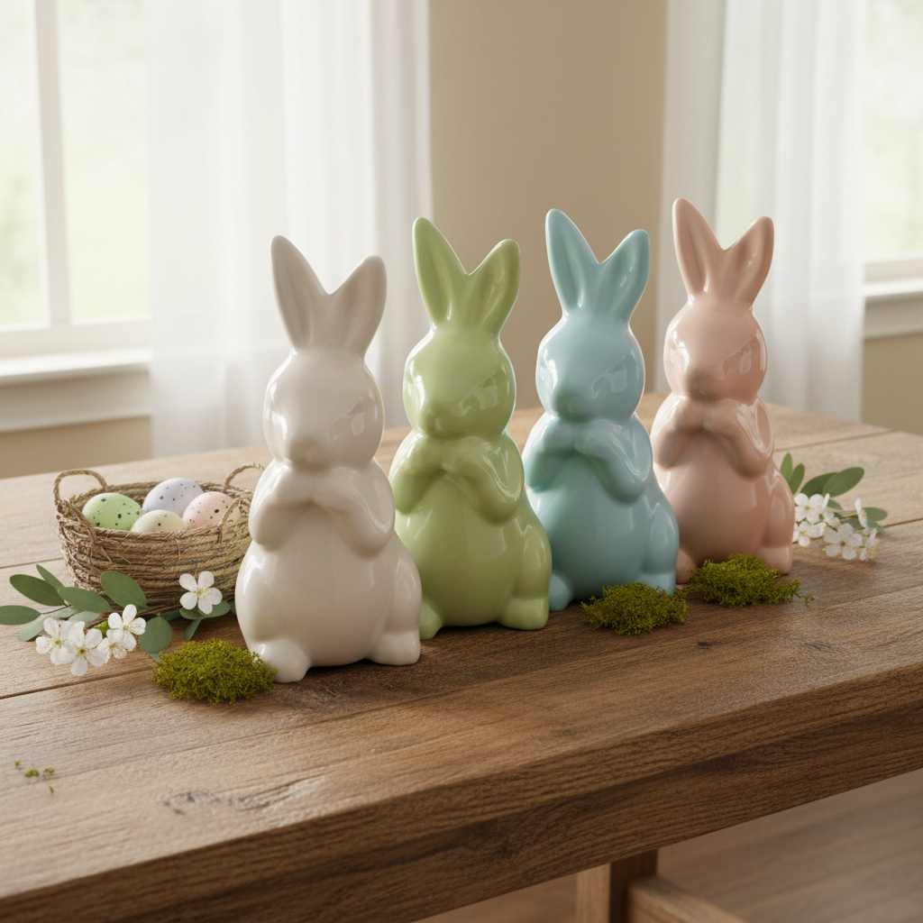 Enfeite Decorativo em Ceramica Coelho da Páscoa 9,5cm em Oferta na Shopee