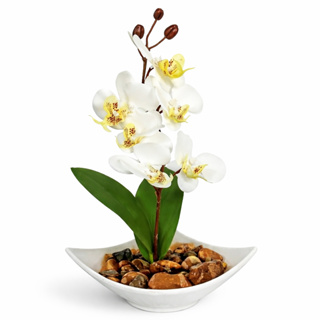 Vaso de Orquidea Artificial Brancas ALADIM - Arranjo de flores Artificiais Cor de Rosa Vasinho em Oferta na Shopee