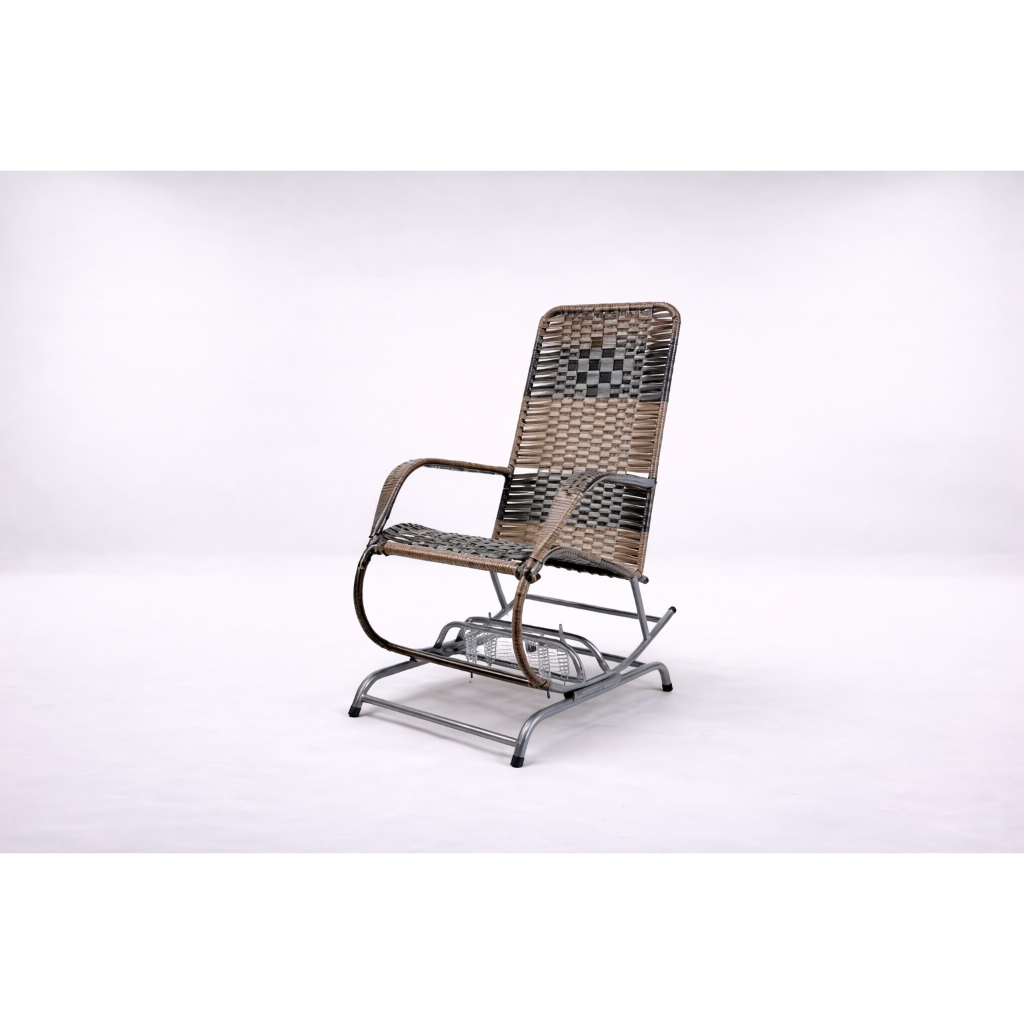 Cadeira de Balanço de Aço com Assento em Corda Sintetica Confortável para Jardim Sala Moderna em Oferta na Shopee