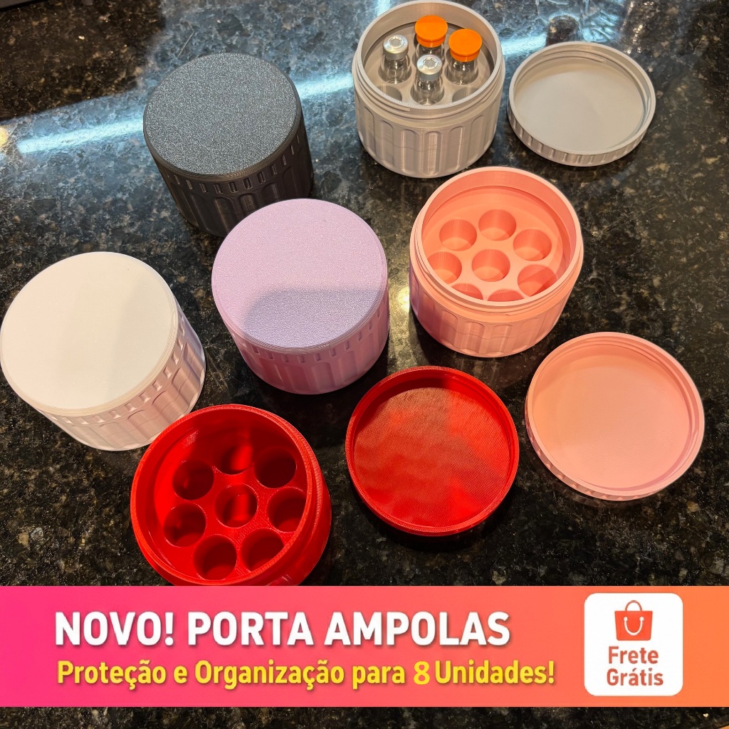 Porta Ampolas Rigido Estojo Porta 8 Unidades Case Para Vacinas e Injeções