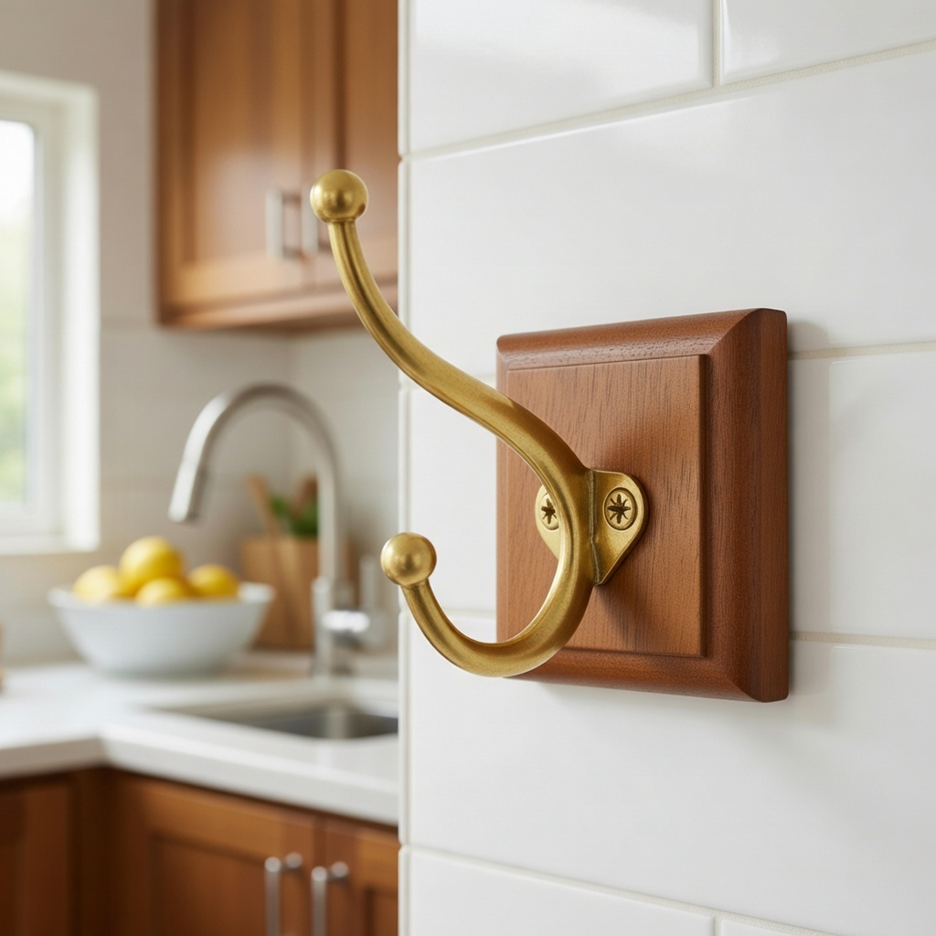 Gancho Cabide Suporte de Parede Madeira & Ferro – Banheiro, Cozinha, Quarto e Sala. ENVIO IMEDIATO.