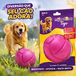 Bola Lisa Maciça Resistente para Cachorro - 75mm 85mm 95mm - Mypetone - Rosa