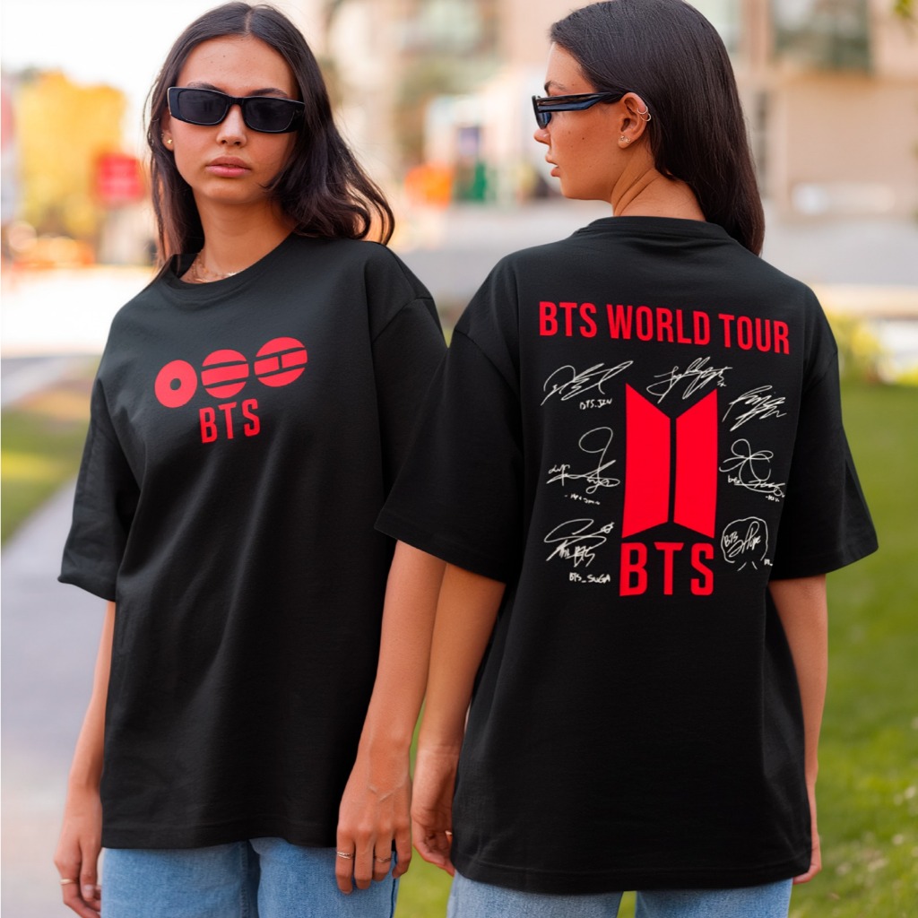 Camiseta BTS K-pop Tour 100% Algodão Unissex Masculina Feminina Infantil Conforto Premium em Oferta na Shopee