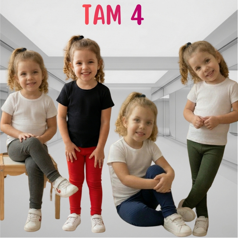 Calça Legging Canelada Ribana Infantil Skinny Juvenil Confortável Dia a Dia  Alta Qualidade Calça Para Meninas Estilosas em Oferta na Shopee