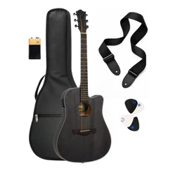 Kit Violão Folk Slim Cutaway Okoube Tbw-400 Black Tagima