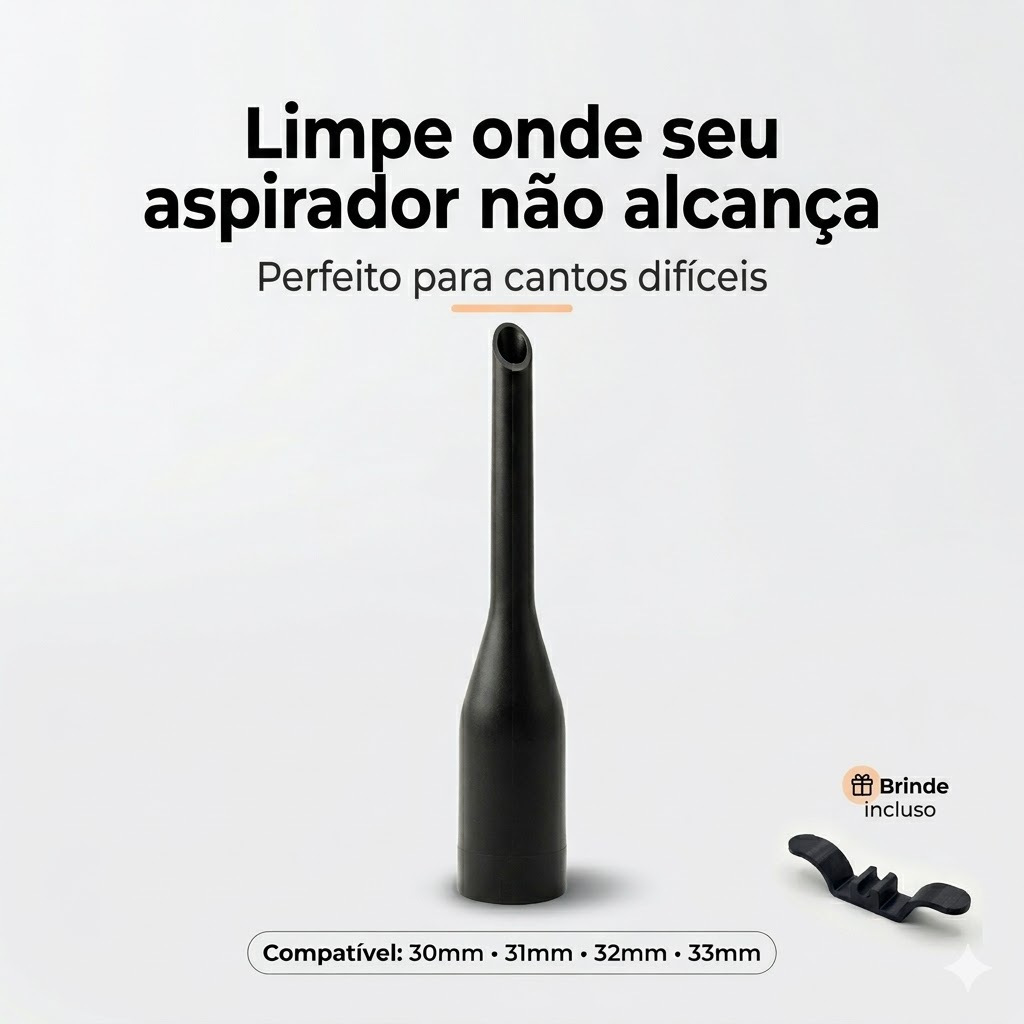 Bico Fino Extra Longo para Aspirador de Pó – Bocal Estreito para Frestas, Cantos e Locais Difíceis