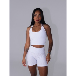 Conjunto Brocado Bolhas Top e Short Fitness Para Treino Academia em Oferta na Shopee