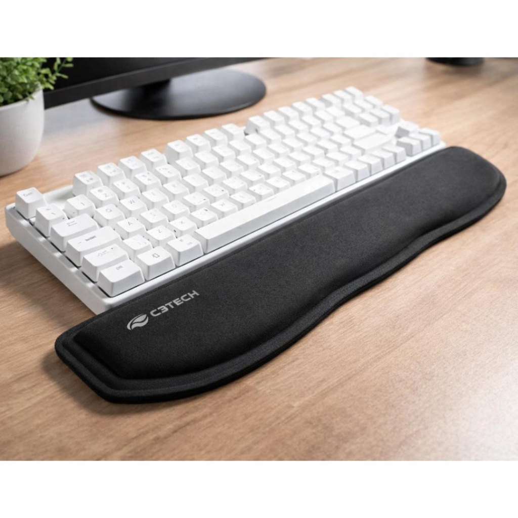 Apoio de Punho para Teclado Apoio de Pulso Ergonômico Preto Grande C3tech