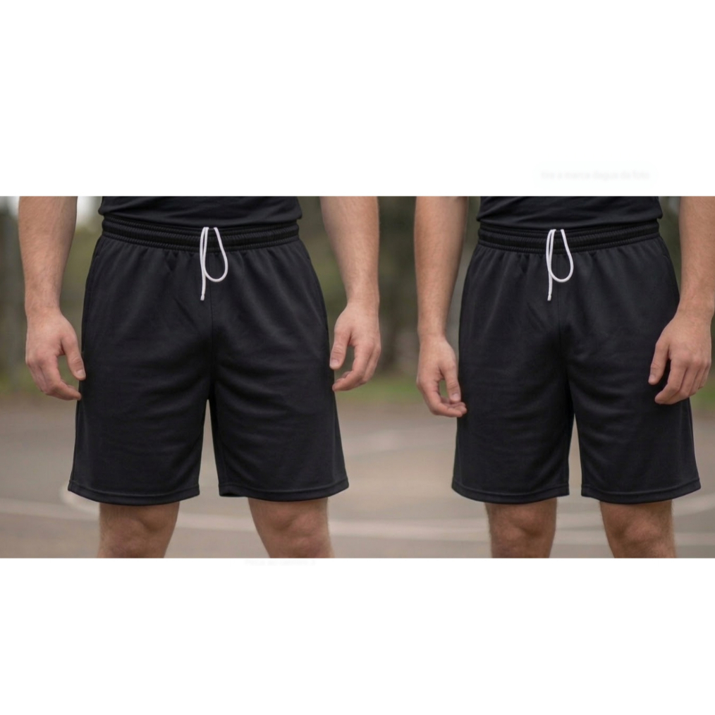 Imagem 🚀KIT 2 BERMUDAS SHORT CALÇAO PRESIDIO CONCURSO PROVA FUTEBOL SALÃO FUTSAL ACADEMIA LAZER FICAR EM CASA PM CONFORTO🚀
