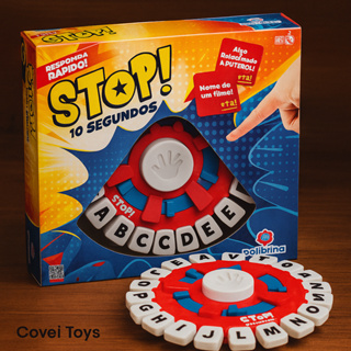 Jogo de Palavras Tabuleiro Stop que Trava Letras com Temporizador GRANDE 24cm Versão em Português em Oferta na Shopee