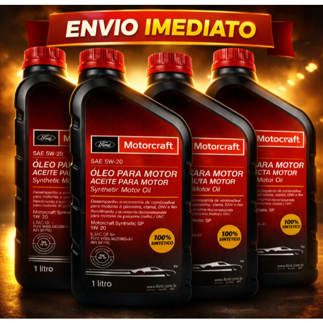 Kit 4 Litros De Oleo 5w20 Motorcraft  Para Ford Ecosport Focus Ka 3 Cilindros