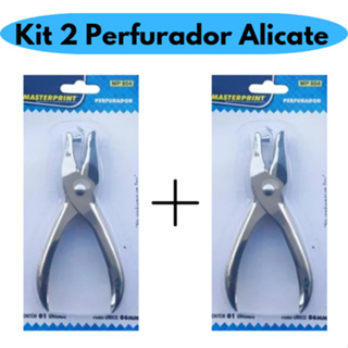 Kit 2 Perfurador Furador de Papel Alicate 1 Furo em Metal Aço Resistente MasterPrint em Oferta na Shopee