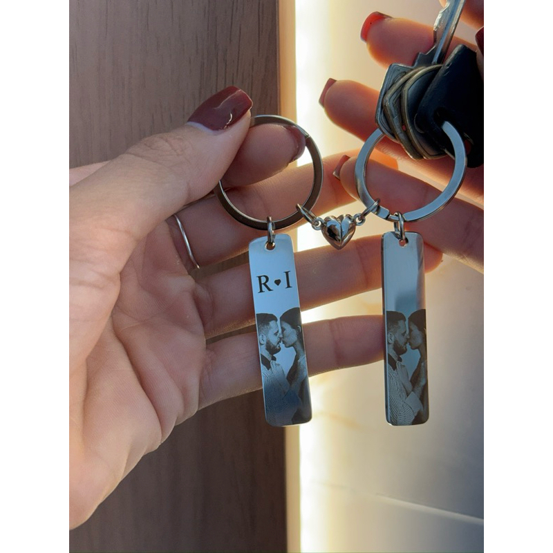 Chaveiro com Foto Personalizada – Presente dia dos Namorados , Mãe ou Casal