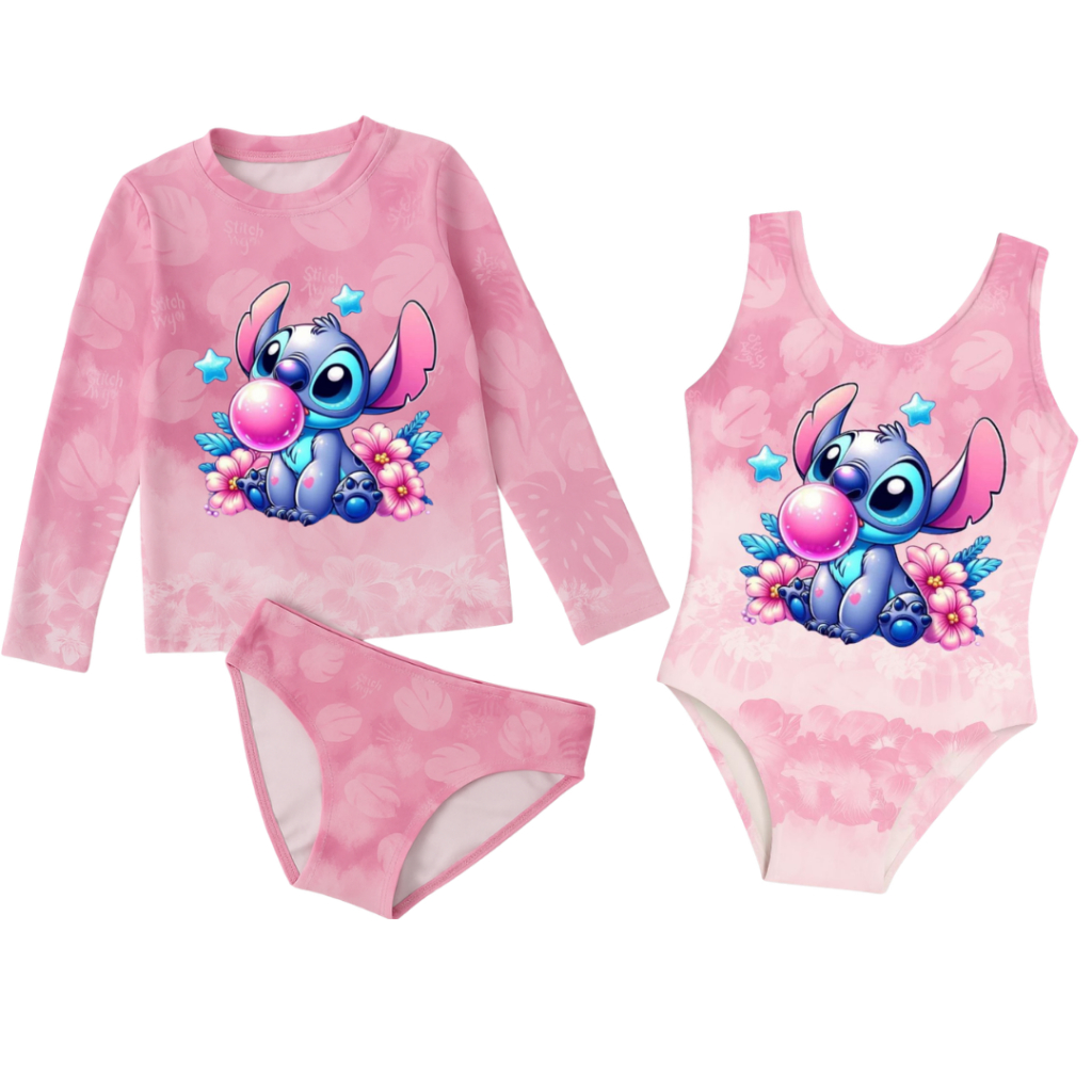 Kit UV Infantil Menina + Body Proteção Solar Menina stick Rosa