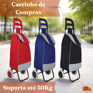 Carrinho de Compras Carrinho de Feira Supermercado Multiuso Feira Até 30Kg Com Rodinhas Dobrável Resistente em Oferta na Shopee