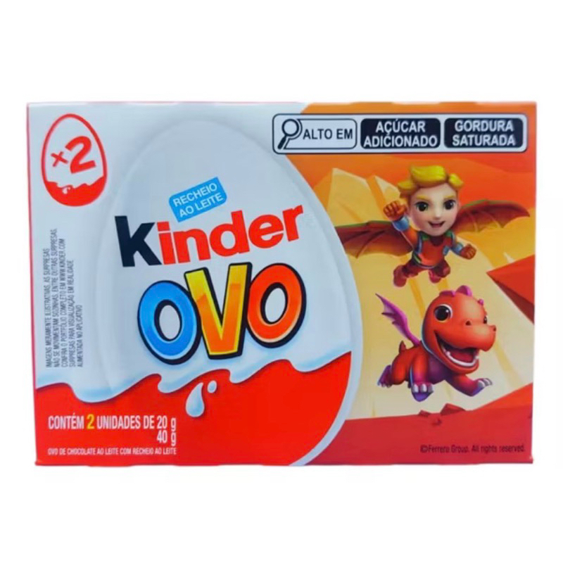 Chocolate Kinder Ovo Menino Surpresa Caixa Com 2 Unidades de 20g