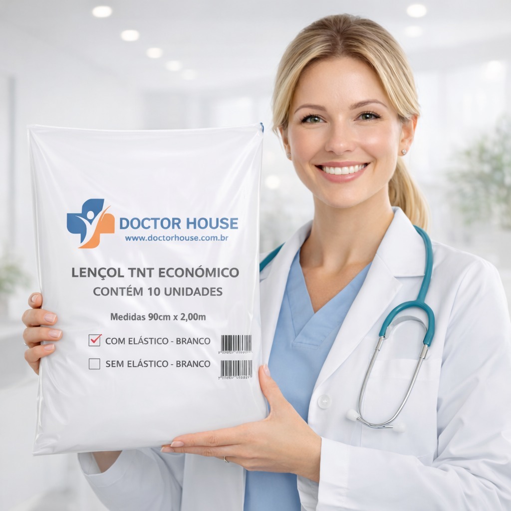 Detalhes do 50 Lençol Descartável TNT Branco Maca 2,00x0,90 50Un com Elástico Ideal para Hospital Clínica Estética