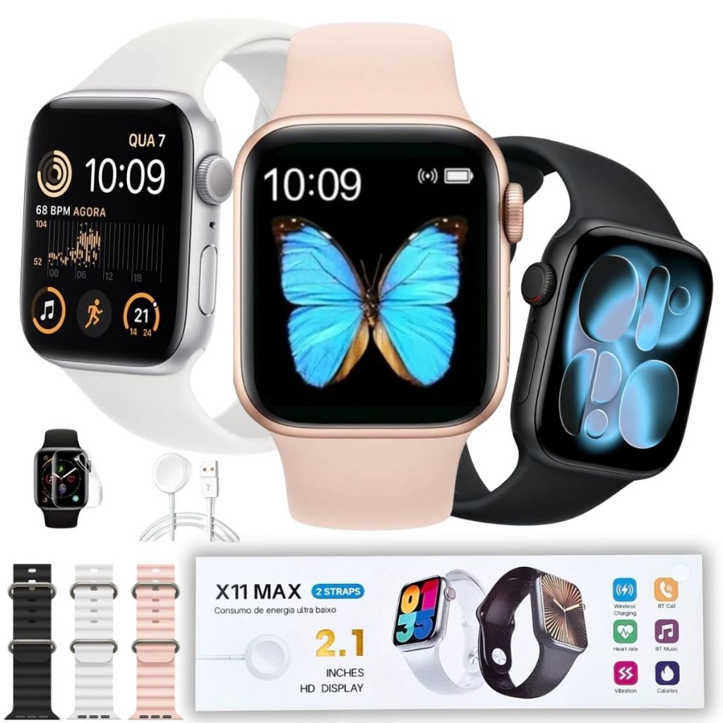 Smartwatch Para Android Ios Samsung Xiaomi iPhone - Faz e Recebe Chamadas Relógio Inteligente