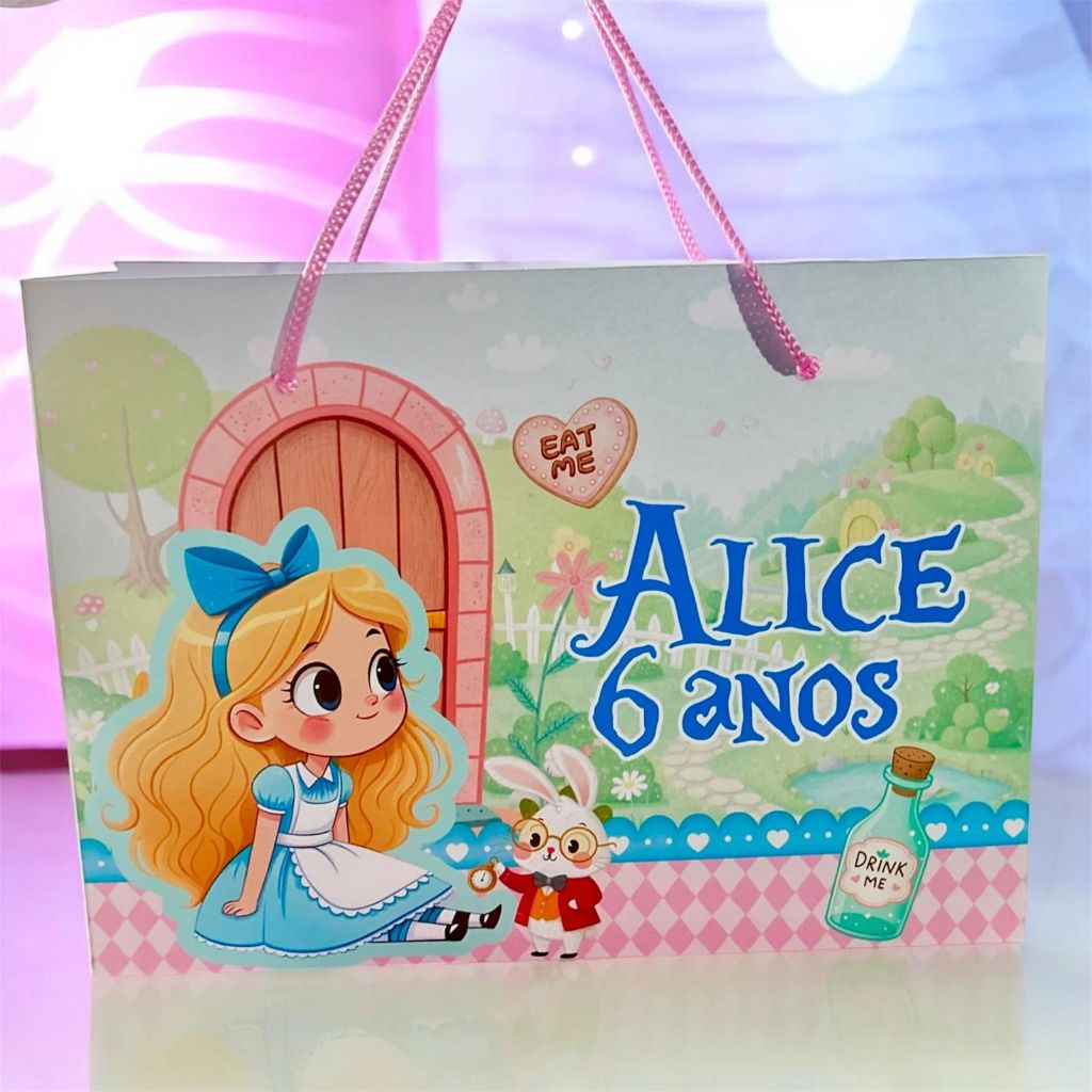 Sacolinhas Personalizadas  Alice no País das Maravilhas I PEGUE E MONTE