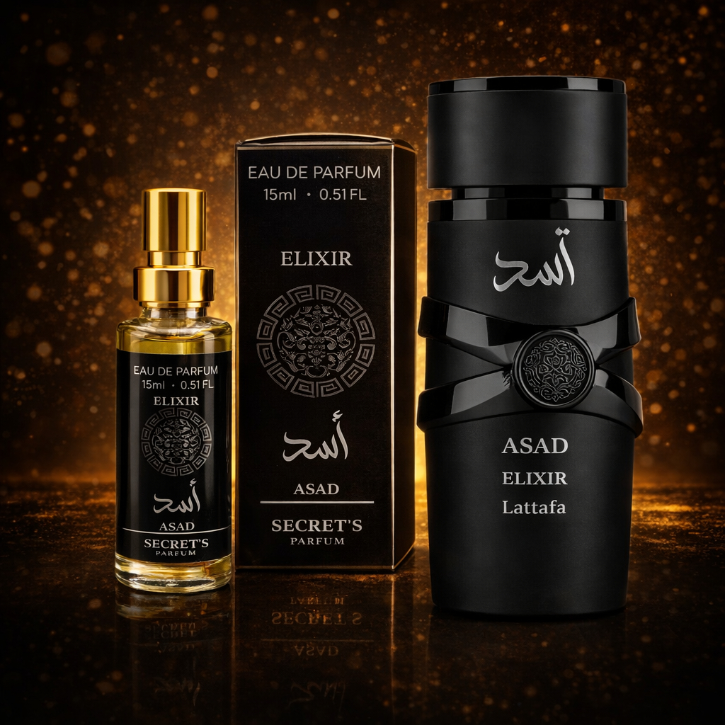 Perfume Asad Elixir15ml Perfume Masculino Árabe Lançamento 2025 Alta Fixação Bolso