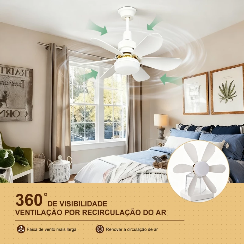 Ventilador de Teto LED Silencioso com Controle Remoto — foto 2