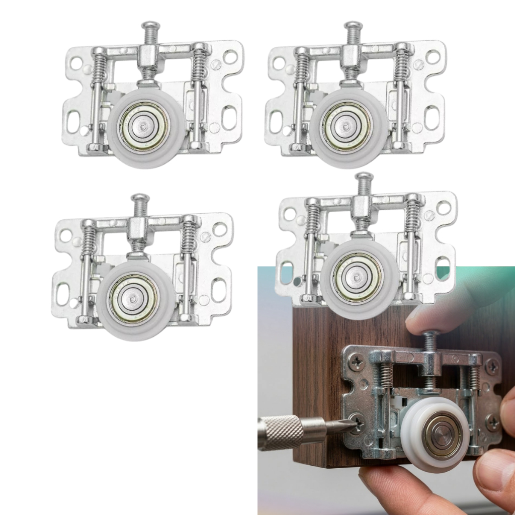 4 Roldanas inferior porta de correr de armário ou guarda roupa pesada suporta 50k 4pçs em Oferta na Shopee