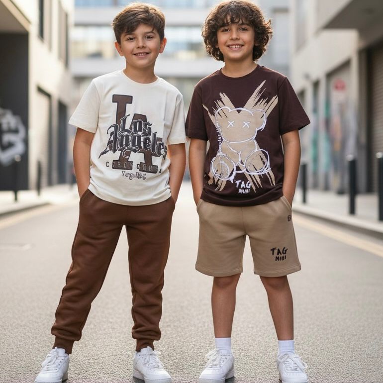 Kit 2 Conjuntos Camisa e Bermuda Infantil Masculino em Oferta na Shopee