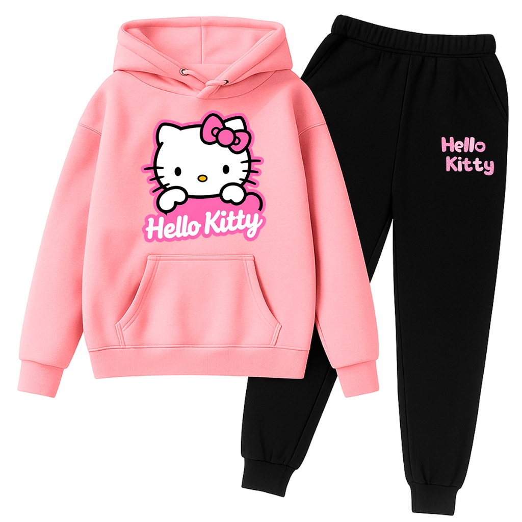 Conjunto Infantil Blusa e Calça de Moletom Hello Kitty Menina em Oferta na Shopee