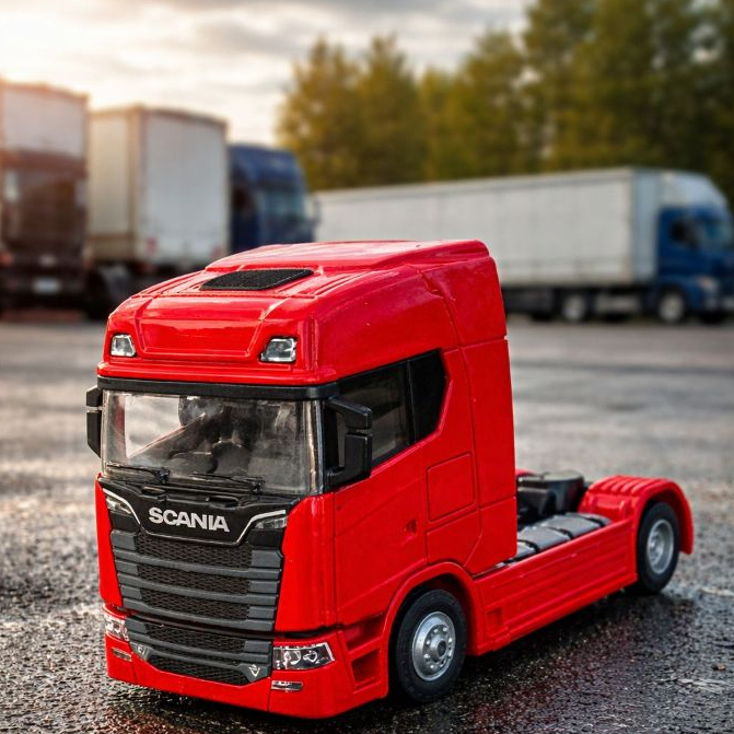 Miniatura Scania 7705 – Metal Premium | Cabine Basculante e Cores Vibrantes