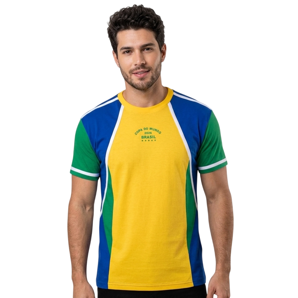 Camiseta do Brasil 100% Algodao Masculina Feminina Infantil Plus Size Copa do Mundo Envio Imediato