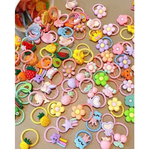 Kit 50 Elásticos De Cabelo Infantil Scrunchie